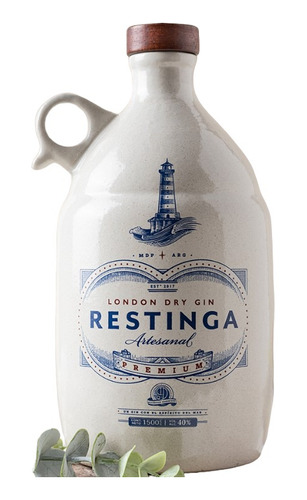 Gin Artesanal Restinga London Dry Botella Ceramica X1.5 Lt