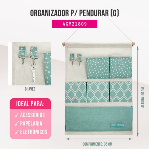 Imagem 3 de 4 de Prateleira Com Varão Porta Fralda Bebe Porta Trecos 6 Bolsos