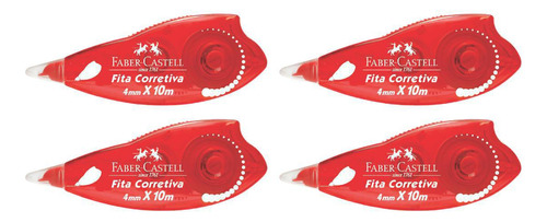 Fita Corretiva Faber Castell 4mm X 10m Escolar Kit Com 4un