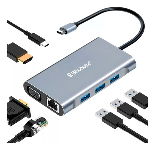 Docking Station Usbc 7-1 Hdmi/rj45 Rj45 10/100 A/usb C/vga