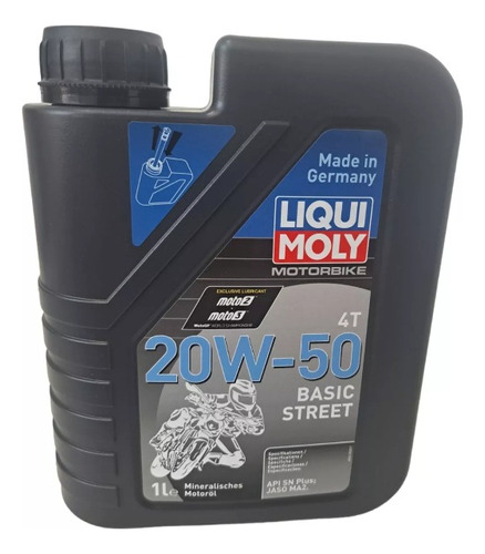 Aceite para motor Liqui Moly semi-sintético 20W-50 para motos y cuatriciclos de 1 unidad