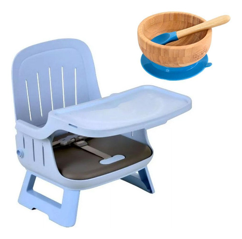 Assento Refeição Kiwi Azul + Tigela Bambu - Burigotto