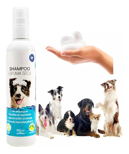 Shampoo Espuma Seca Para Perros Champu Baño En Seco 