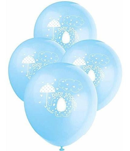 12  Globos De Látex Azul De La Ducha Del Elefante Del Bebé, 