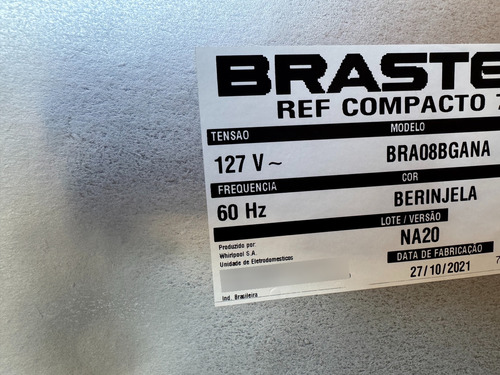 Frigobar Brastemp Retrô 76 Litros Marsala Wine Bra08hg 127v Marsala (Usado)