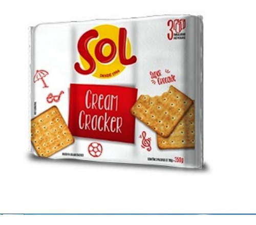 Biscoito Salgado Cream Cracker Sol Super Crocante 350g