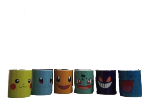 Tazas Pokémon / Juego De 6 Tazas Con Base