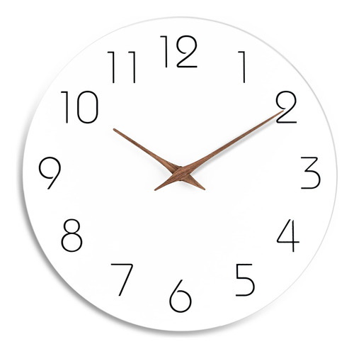 Reloj De Pared De Madera Blanco 10 Minimalista