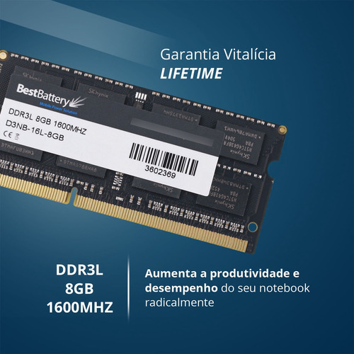 Memoria P/ Notebook 4gb Ddr3l Pc3l-12800s - Golden