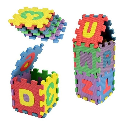 Tapete Eva Infantil Educativo Números E Letras 7x7cm 36pçs