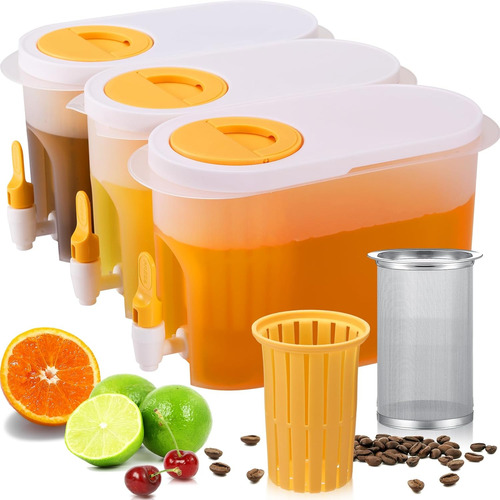 3 Piezas 3/4 Galón Cold Brew Cafetera Iced Tea Maker F...