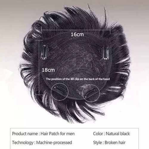 Simulación Peluca De Cabello Negro Para Hombres Negros A