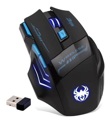 Mouse Gamer Zelotes Inalambrico Led Black