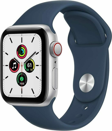 Reloj Apple Watch Se 40mm Gps Caja Color Aluminio Plata Correa Deportiva Azul 