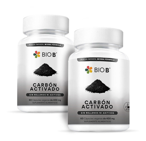 Bio B 2 Pack De 60 Cápsulas De Carbón Activado De Coco Sabor N/A
