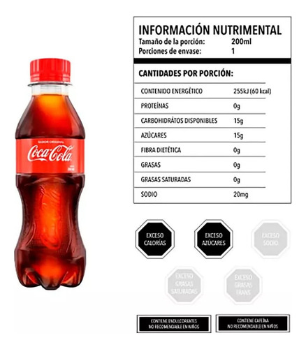 Refresco Coca Cola Pet 6 Piezas De 200 Ml C/u