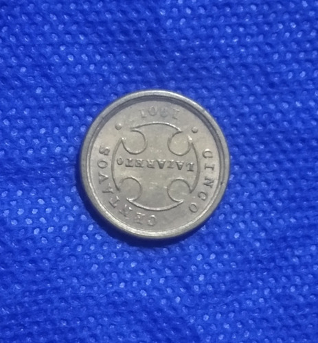 Moneda Lazaretos De  5 Centavos, Estado Bueno 