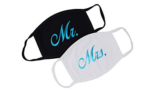 Mr Mrs Face Mask Gift Set Custom Made In Usa 2 Layer Cotton 