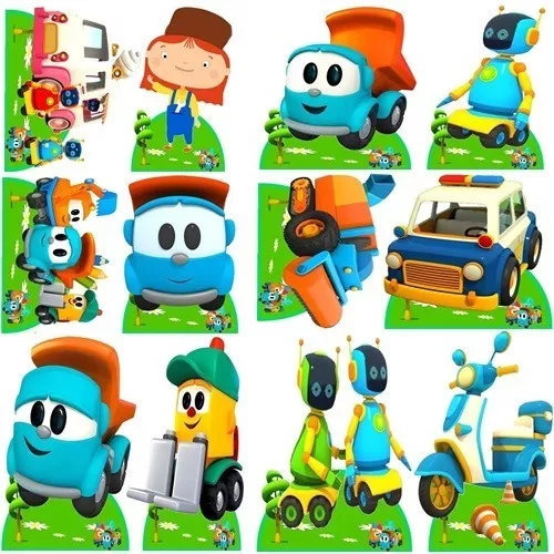 Léo o Caminhão Kit decoração de festa infantil - 10 Displays de