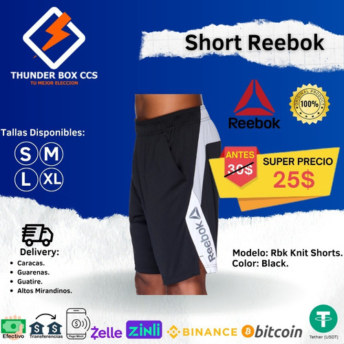 Short Reebok Rbk Knit 100% Original Varios Colores