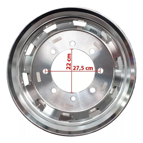 Roda Alumínio 22,5x8,25 8 Furos Vw Constellation 13180 13190