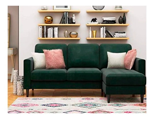 Sala Evelyn Izquierdo Verde Mueble Sala Sofa Sillon Plaza