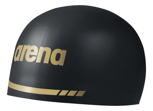 Gorra Arena Natación Adultos 3d Soft Silicona - Btu Color Negro Dorado Tamaño Xl