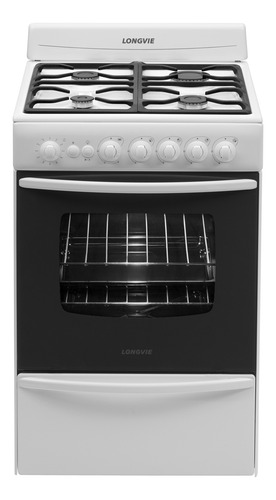 Imagen 2 de 10 de Cocina A Gas Longvie 13501bf 56cm Blanca Cajón Parrilla