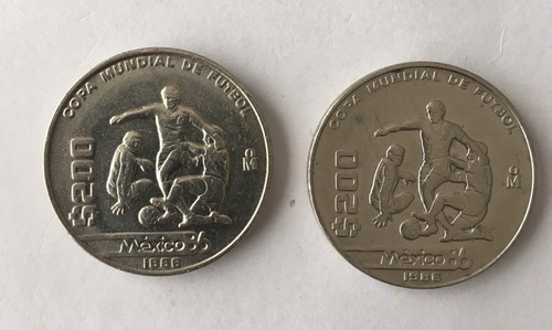 2 Monedas 200 Pesos Mundial De Futbol Mexico 86