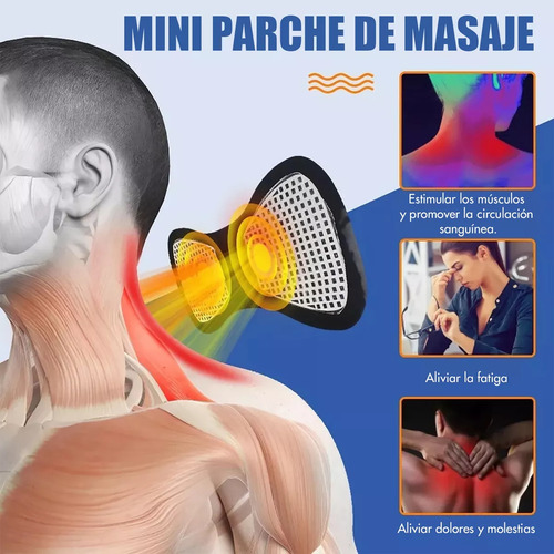 3 Mini Masajeador Eléctrico Corporal Portátil Con 3 Parches