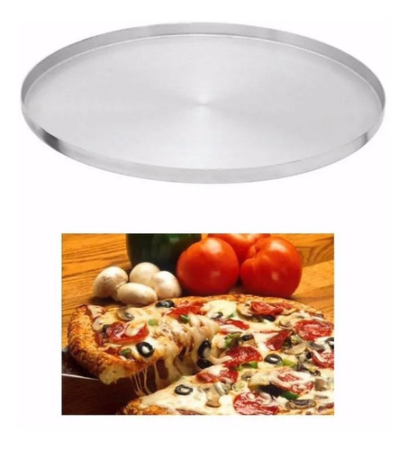 Bandeja Redonda Pizzera Nueva Diámetro 30 Cms Aluminizado 05