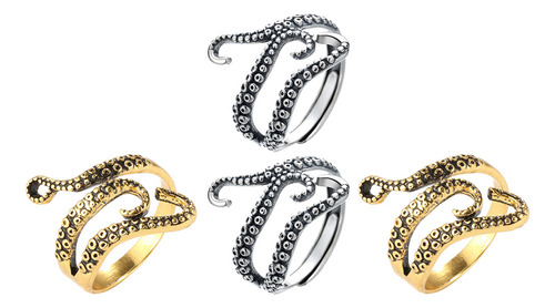 Anillos Góticos Con Forma De Pulpo Dividido En Forma De Pulp
