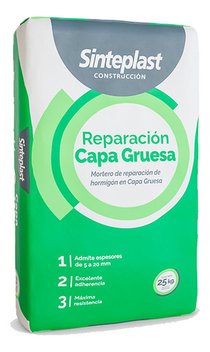 Mortero De Reparacion Hormigon Capa Gruesa 25kg Sinteplast A