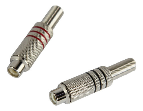 Ficha Conector Jack Rca Hembra Metalico P/ Cable X 20u Htec