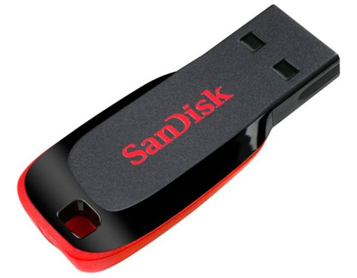 Pendrive Sandisk Cruzer Blade 64gb 2.0 Negro Y Rojo Recoleta