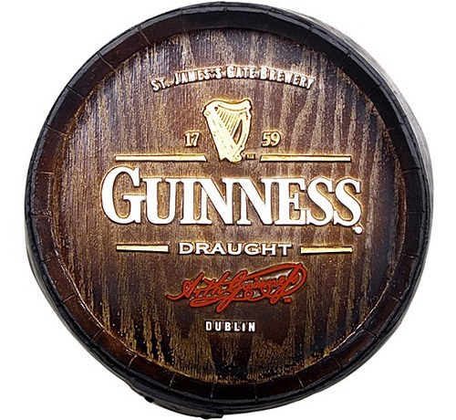 Barril Decorativo De Parede - Guinness Cerveja