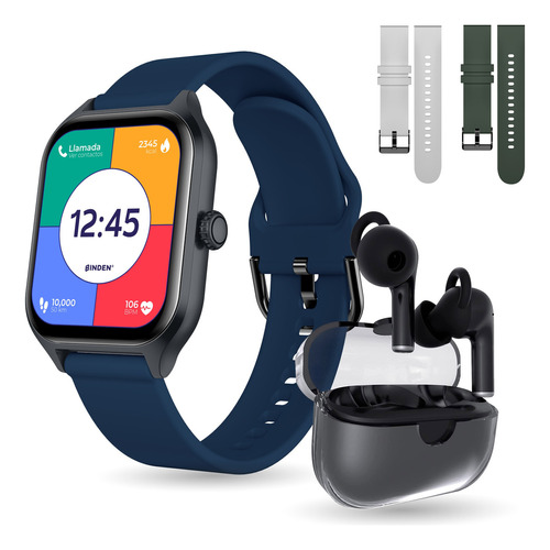 Smartwatch Binden Era Day Azul + Audifonos One Pods