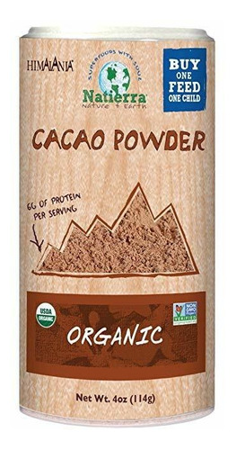 Natierra Himalania Cacao Orgánico En Polvo Shaker, 4 Oz