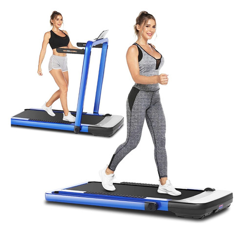 Cinta De Correr 2 En 1 Plegable 2.2 Hp Led Azul Ancheer 