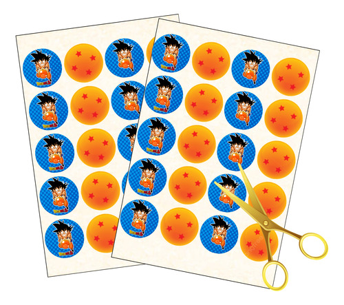 Kit Imprimible Cumpleaños,candy Dragon Ball Z Personalizable