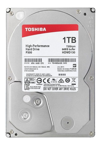 Toshiba Disco Rigido 1tb Sata Iii 7200rpm 64mb Hdwd11 Ppct