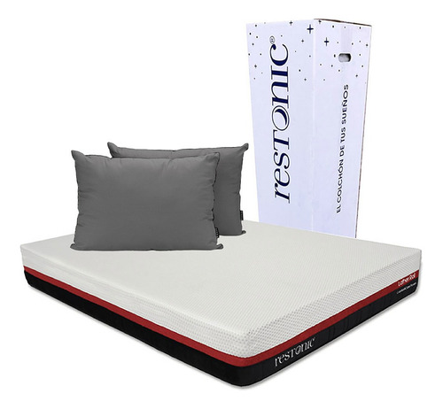 Colchon Queen Size Restonic Roll + Almohada 2 Pack