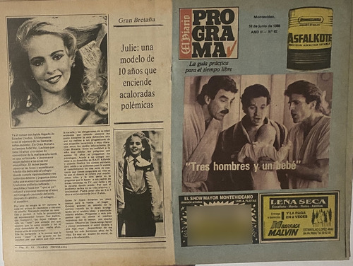 Revista El Diario Progama N° 62 Noticias Uruguay , 1988 ,cl3 (Usado)