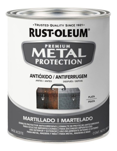 Esmalte Martillado Metal Protection 0,946 L Rust Oleum Color Plata