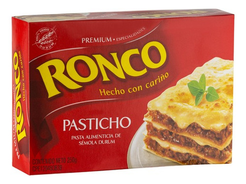 Pasta Pasticho 250gr Ronco Cargill 0584 1.37 Ml.