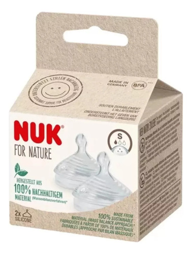 2 Tetinas 0-6 Meses Nuk Para Mamaderas Nature Sense Flujo S