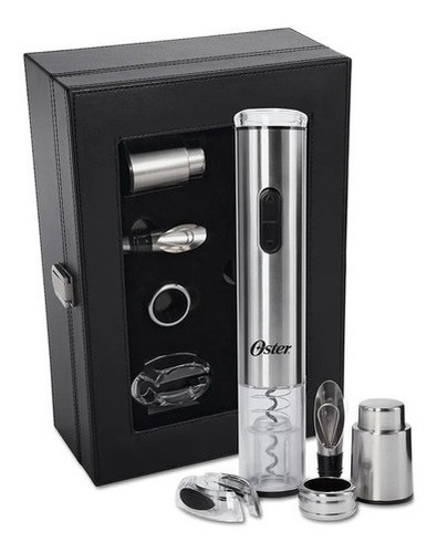 Imagem 2 de 4 de Kit Oster Abridor De Vinho Elétrico Inspire 8055 - Prata