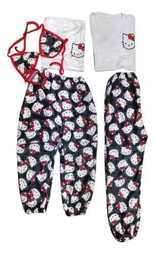 Duos De Pijamas Para Pareja Kitty Unitalla 5 Pzas