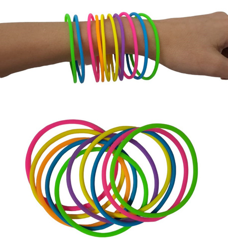 Pulseras De Goma Fluo Uv X 100 Unidades - Cienfuegos - Color Multicolor