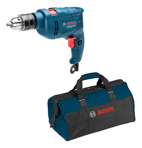 Furadeira Impacto 550w + Bolsa Reforçada Azul Robusto Cor Azul-escuro